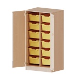 ErgoTray Schrank, 2reihig, 3,5 OH, zweitürig, mit 12 hohen Boxen, B/H/T 70,3x136x50cm 